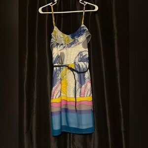 Lily Rose Multicolor Floral Striped Midi Dress